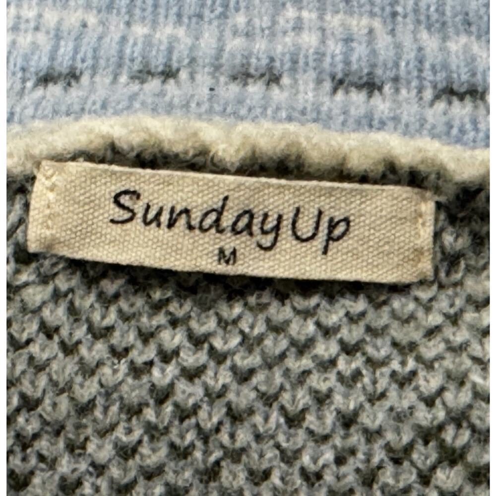 Sunday Up Floral Heart Ruffle Crewneck Knit Sweater Women’s Medium Cider - Picture 13 of 14